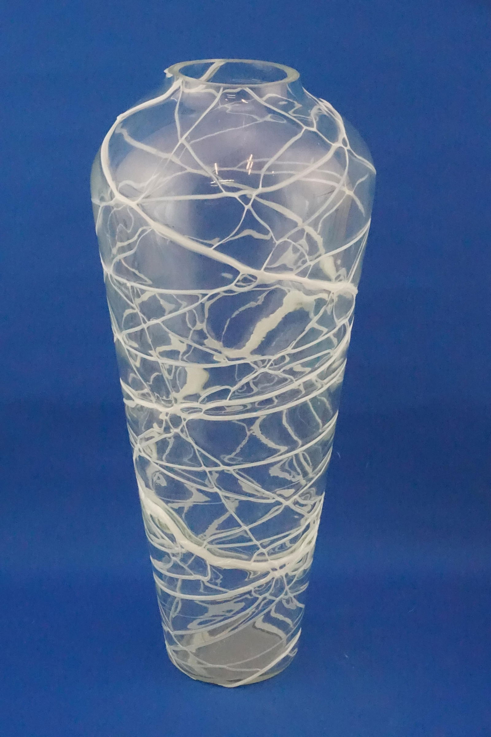 Murano Glass Vase in White Glass Paste Lattice, 1940s - 3
