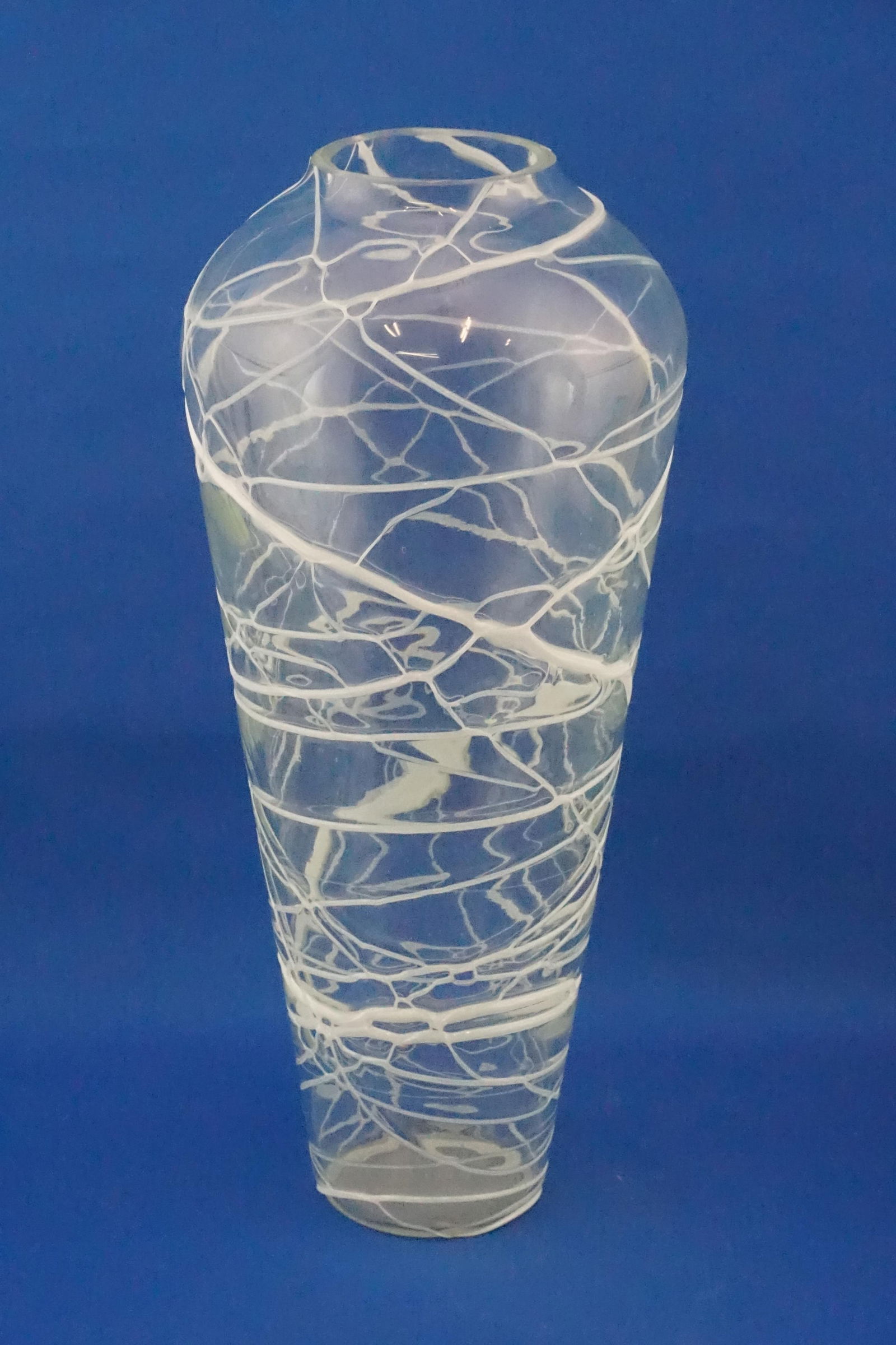 Murano Glass Vase in White Glass Paste Lattice, 1940s - 4