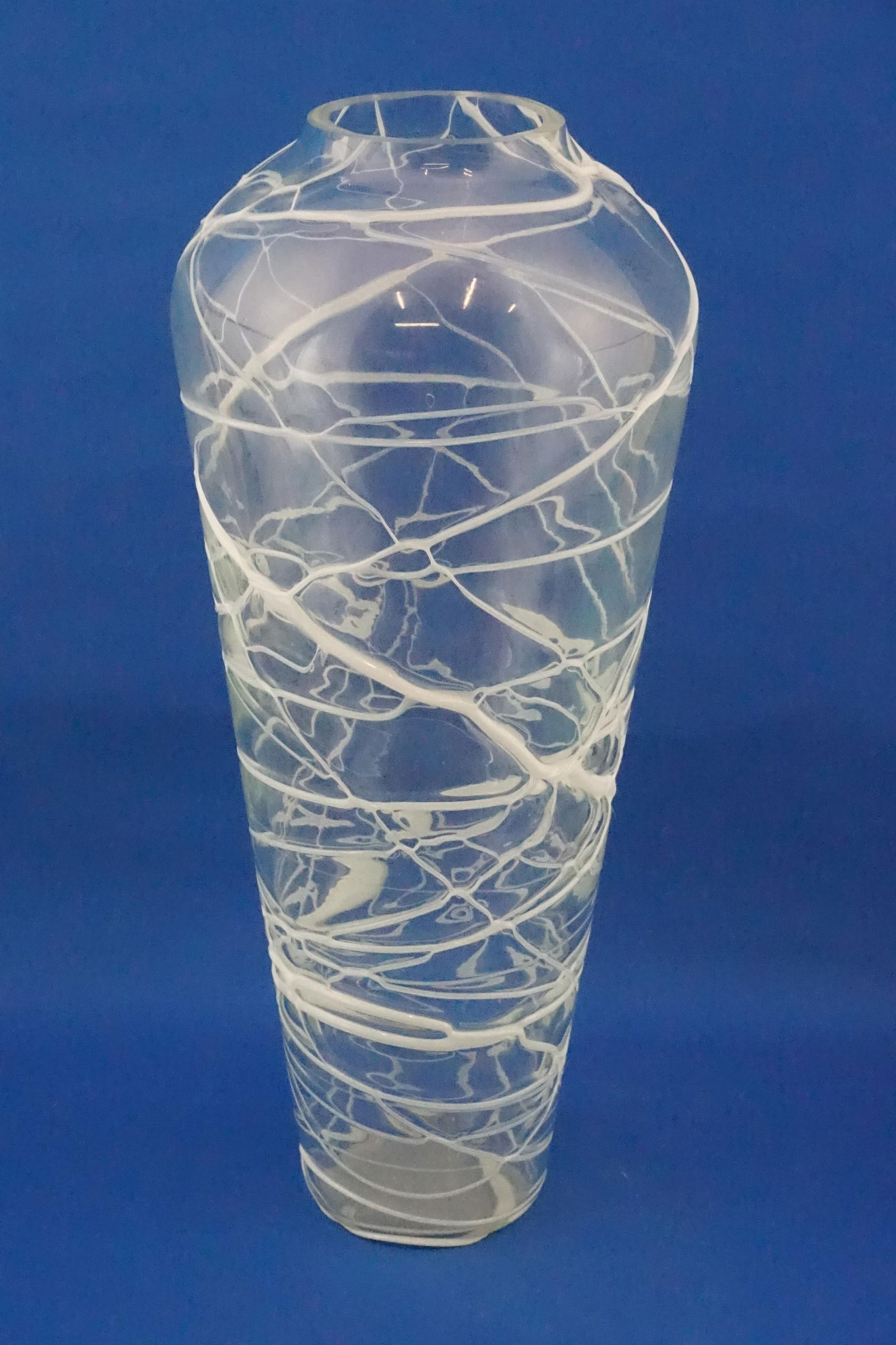Murano Glass Vase in White Glass Paste Lattice, 1940s - 5