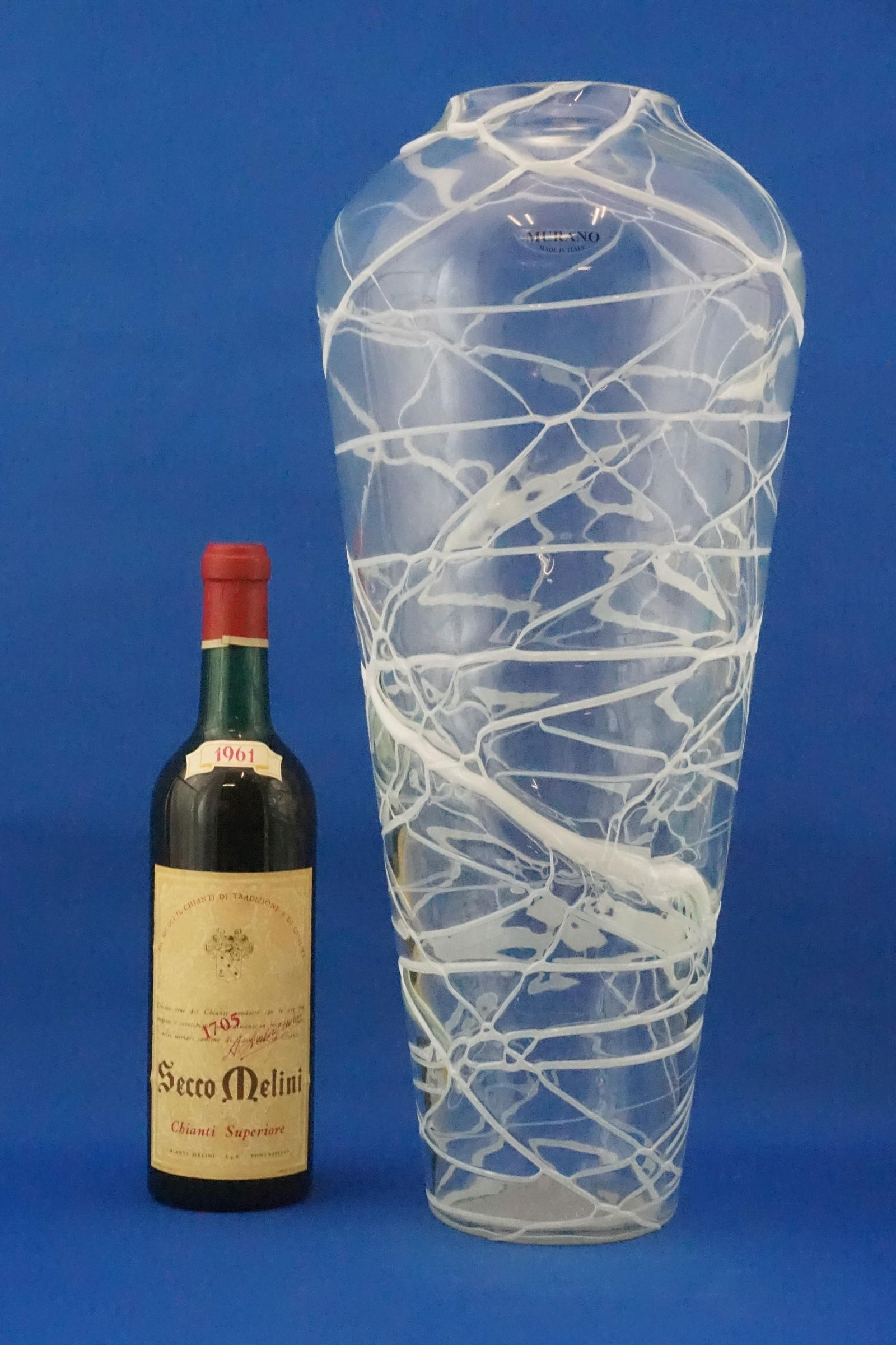 Murano Glass Vase in White Glass Paste Lattice, 1940s - 8