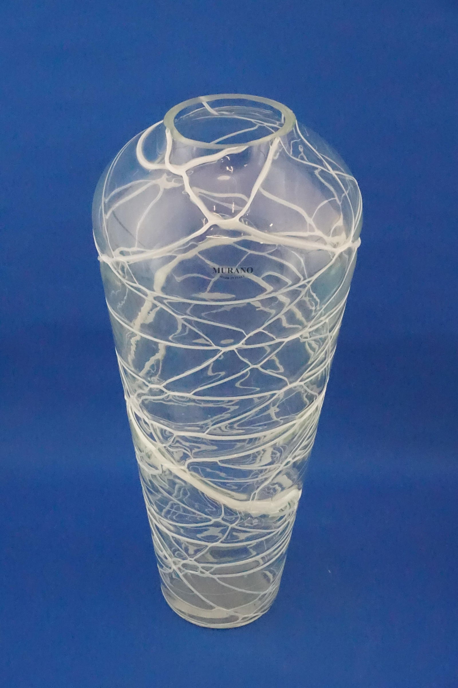Murano Glass Vase in White Glass Paste Lattice, 1940s - 9
