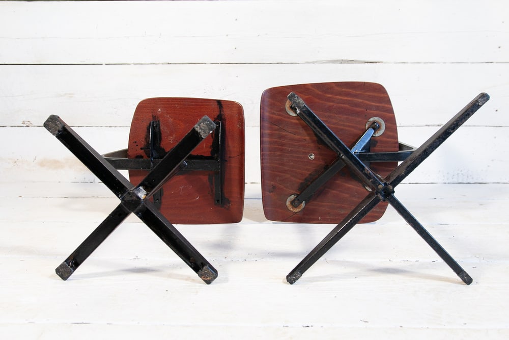 Set of Industrial School Chairs, 1960s - 13