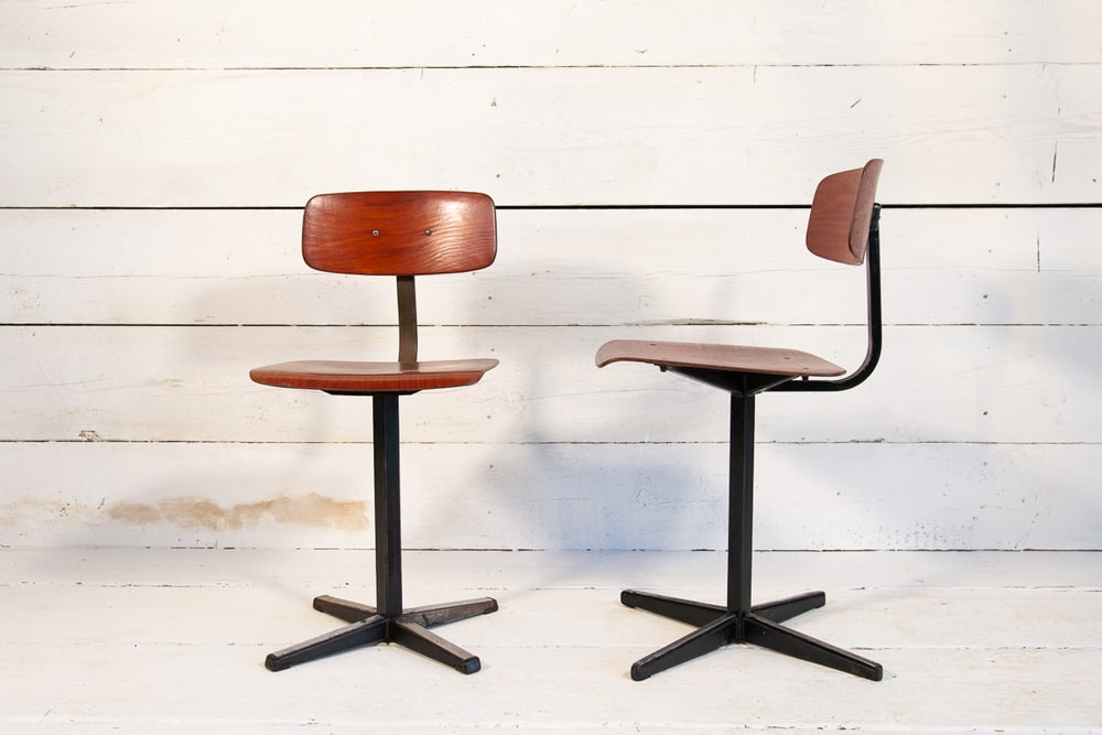 Set of Industrial School Chairs, 1960s - 3