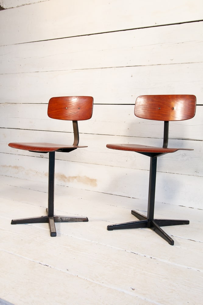Set of Industrial School Chairs, 1960s - 4