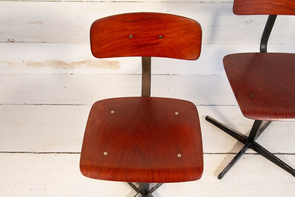 Set of Industrial School Chairs, 1960s - 5