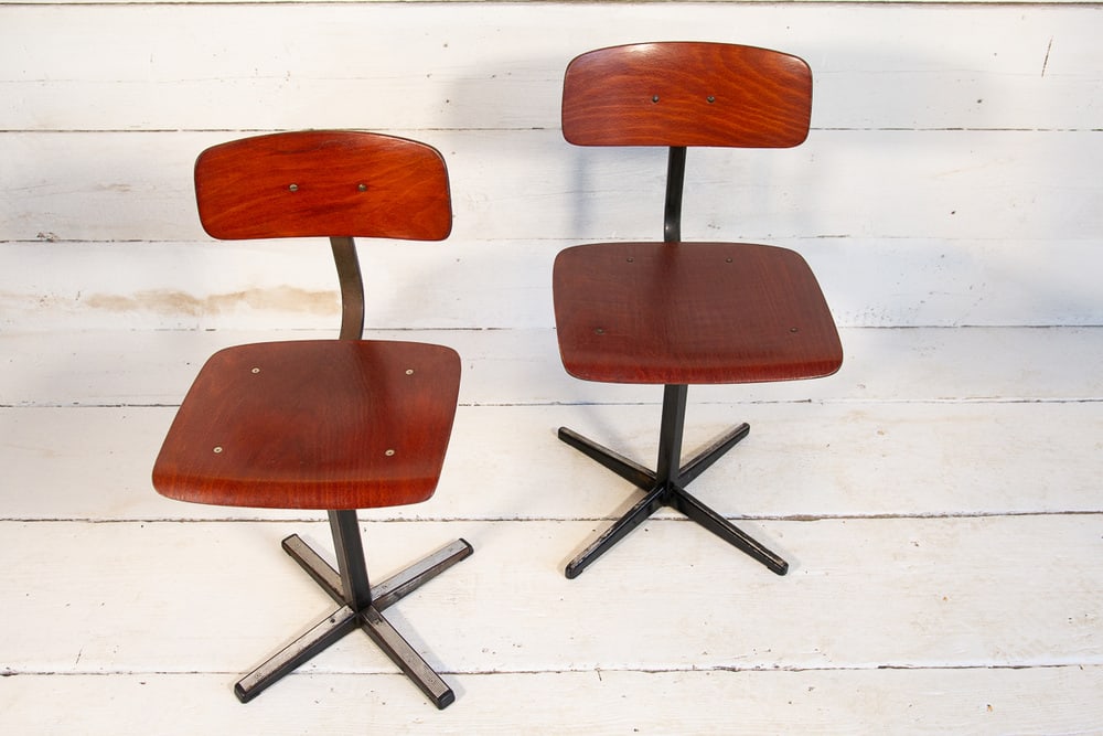 Set of Industrial School Chairs, 1960s - 6