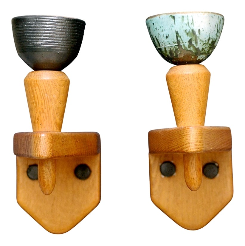 Wall Lights by Guillerme Et Chambron, Set of 2: Very rare G&C ceramic wall lights by D. Danikowski for Votre Maison. 1970s. Country of Manufacture: France Design Period: 1970 to 1979 Production Period: 1970 to 1979 Restoration and Damage Detail