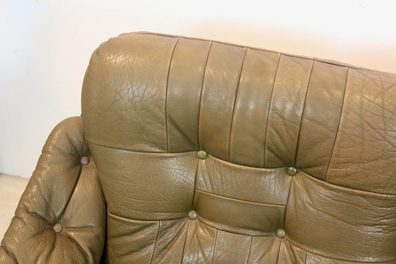 Scandinavian Wood and Leather Sofa, Norway, 1970s - 3