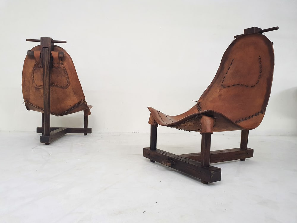 Set of Saddle Leather Lounge Chairs, Brazil, 1960s - 3