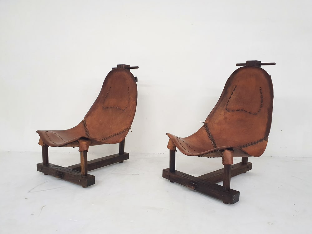 Set of Saddle Leather Lounge Chairs, Brazil, 1960s - 4