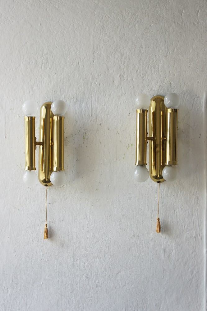 Vintage Italian Brass Wall Lamps, Set of 2 - 2