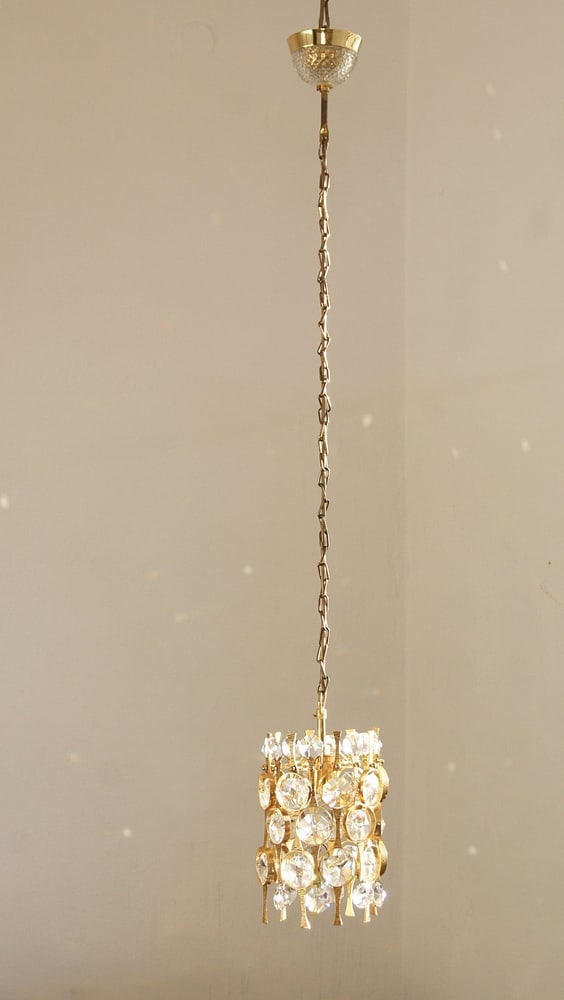 Crystal Glass Ceiling Lamp by C. Palme for Palwa - 4