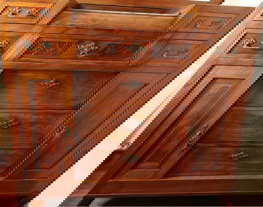 Mahogany & Marble Chest of Drawers with Mirror, 1900s - 11