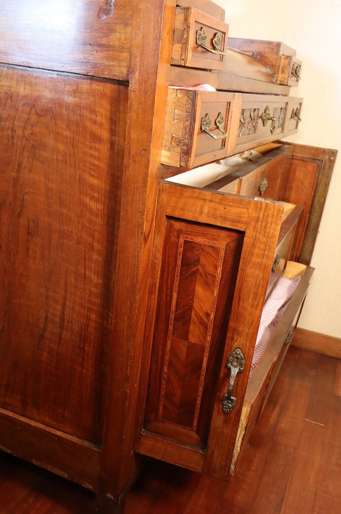 Mahogany & Marble Chest of Drawers with Mirror, 1900s - 15