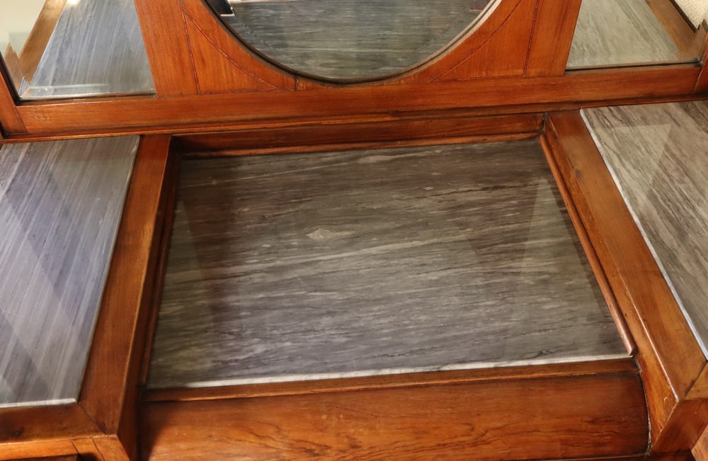 Mahogany & Marble Chest of Drawers with Mirror, 1900s - 16