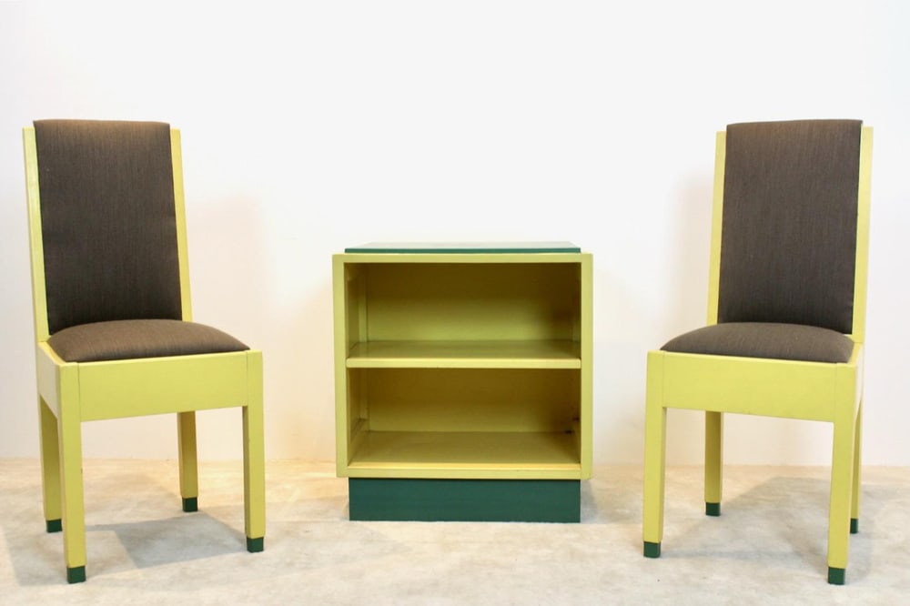 Chairs & Cabinet from De Stijl, Set of 3 - 10