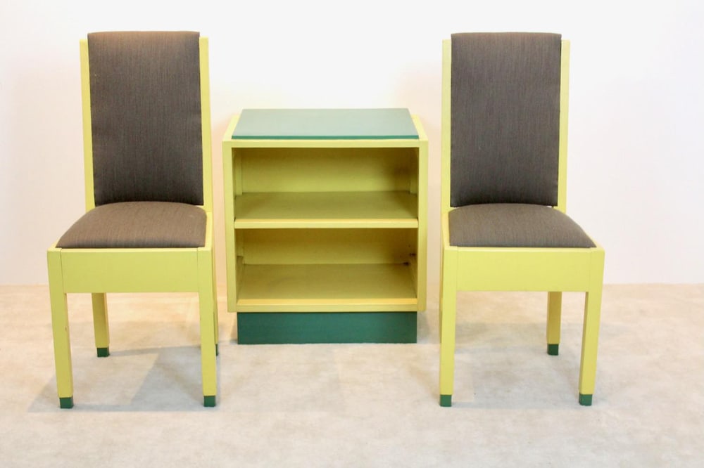 Chairs & Cabinet from De Stijl, Set of 3 - 5