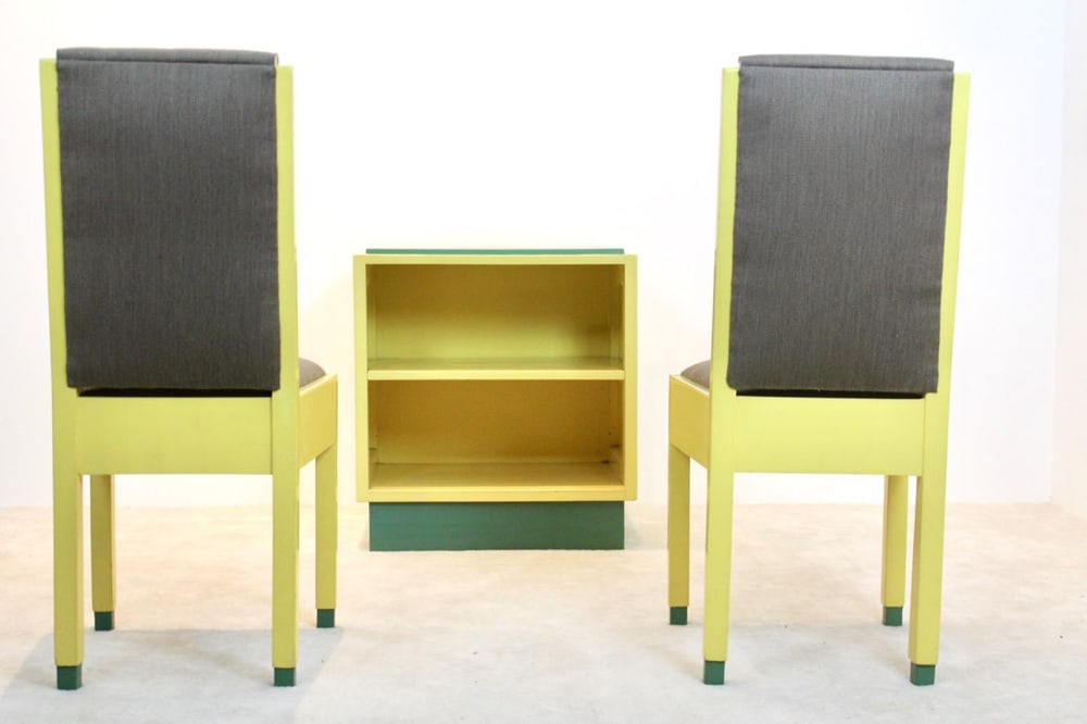 Chairs & Cabinet from De Stijl, Set of 3 - 7