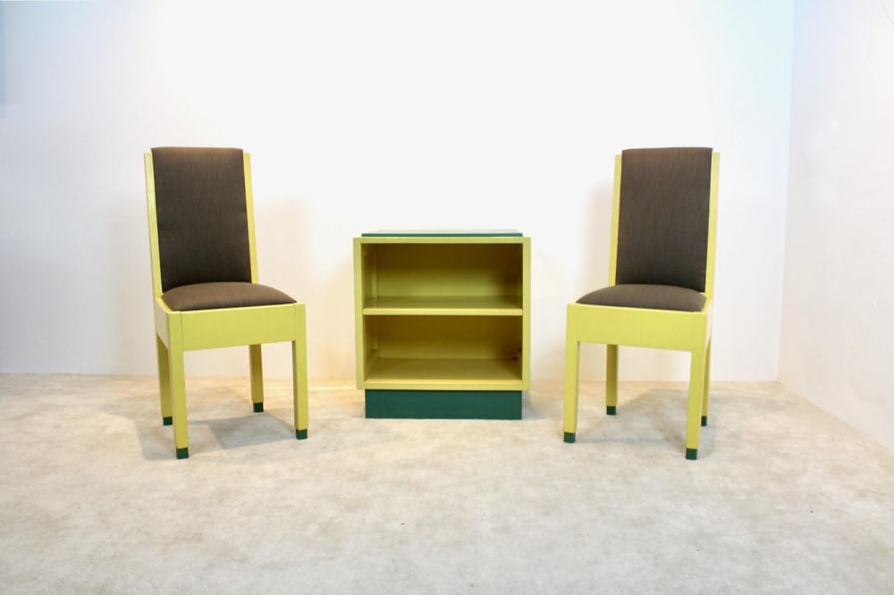 Chairs & Cabinet from De Stijl, Set of 3 - 9
