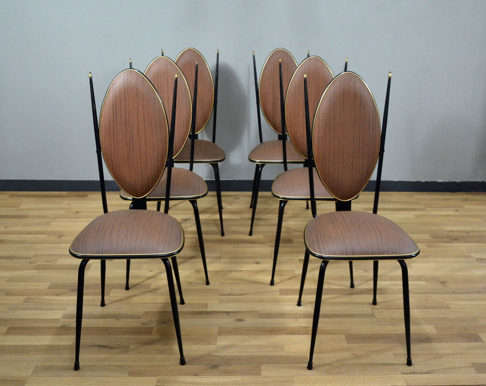 Vinyl & Steel Chairs by Umberto Mascagni, Set of 6 - 10
