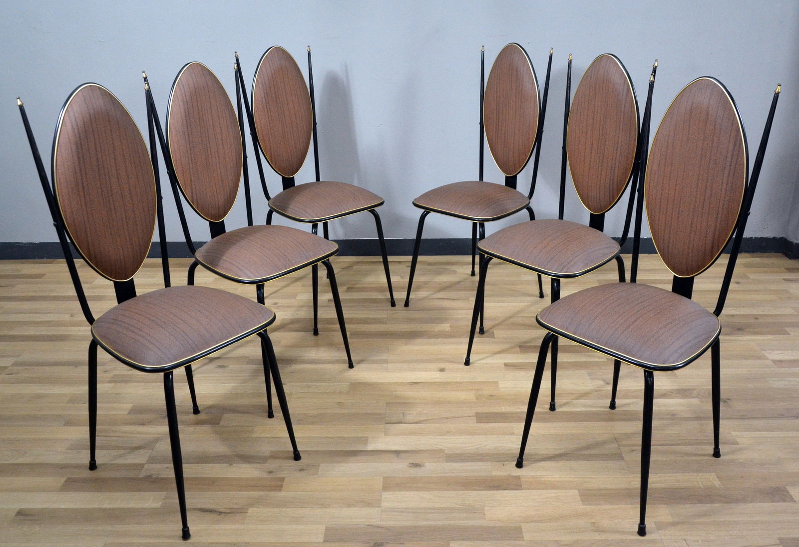 Vinyl & Steel Chairs by Umberto Mascagni, Set of 6 - 3