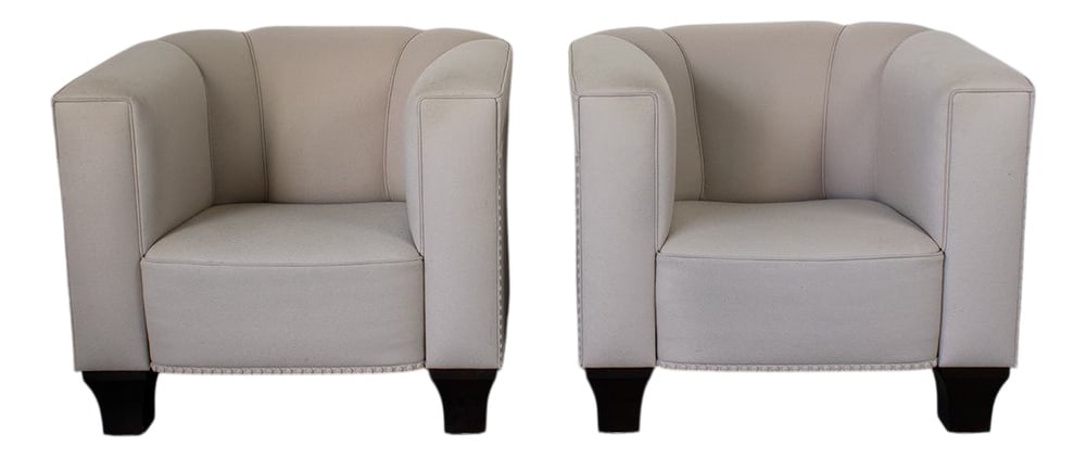 Set of Palais Stoclet Armchairs from Wittmann: These seats were designed between 1905–1911 for the hall of what is probably Josef Hoffmann’s most celebrated “total artwork”, the Palais Stoclet in Brussels. Country of