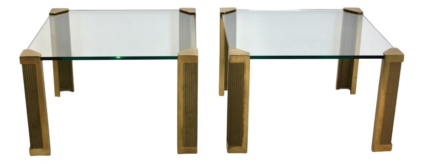 Brass and Glass Side Tables by Peter Ghyczy, Set of 2 (1 of 8)
