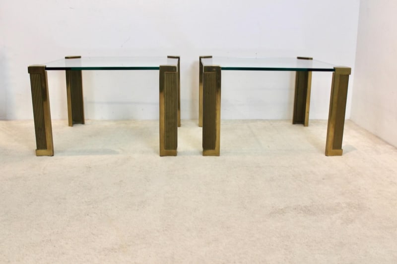 Brass and Glass Side Tables by Peter Ghyczy, Set of 2 - 2