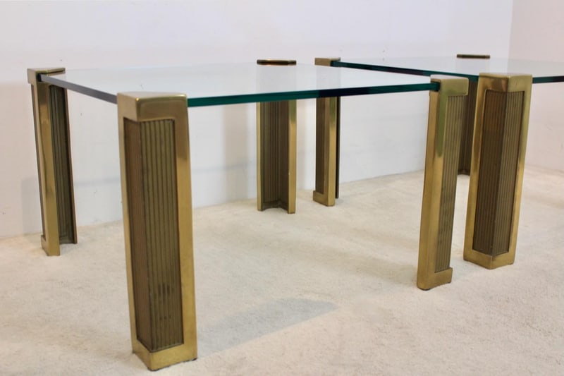Brass and Glass Side Tables by Peter Ghyczy, Set of 2 - 4
