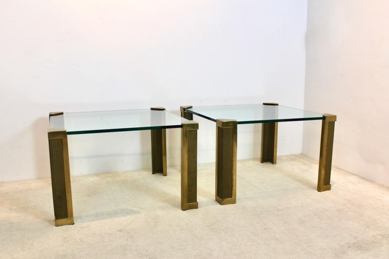 Brass and Glass Side Tables by Peter Ghyczy, Set of 2 - 7