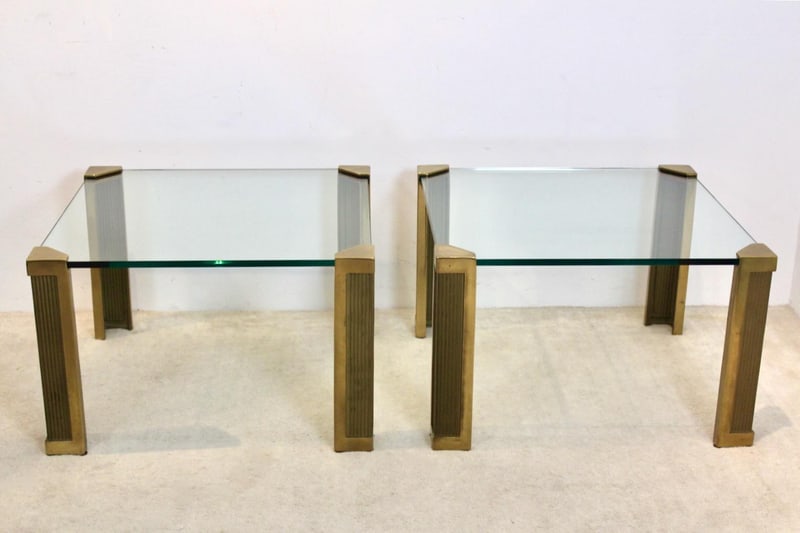 Brass and Glass Side Tables by Peter Ghyczy, Set of 2 - 8