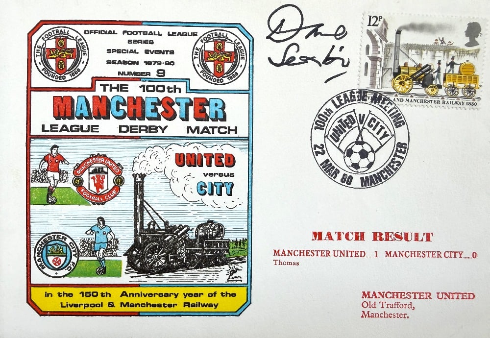 Dave Sexton Hand Signed 'Manchester United/City Derby' First Day Cover FDC Postmarked 22nd March: Dave Sexton Hand Signed 'Manchester United/City Derby' First Day Cover FDC Postmarked 22nd March 1980 Certificate of Authenticity available on request