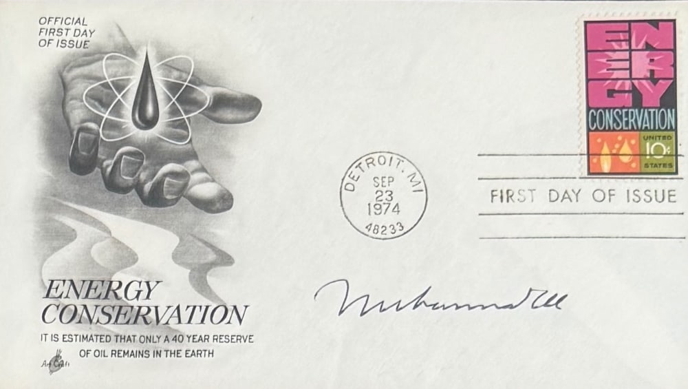 Muhammad Ali, Professionally Framed 40cm x 30cm Hand Signed FDC First Day Cover, Postmarked 27th (1 of 2)