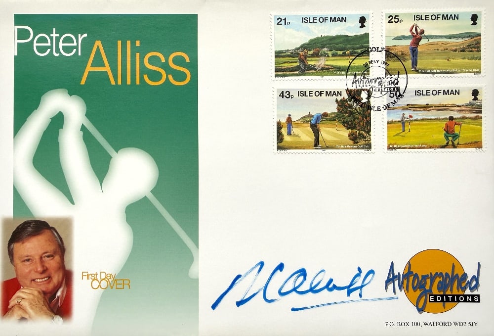 Peter Alliss Hand Signed 'Golf' Autographed Editions First Day Cover FDC Postmarked 29th May 1997: Peter Alliss Hand Signed 'Golf' Autographed Editions First Day Cover FDC Postmarked 29th May 1997