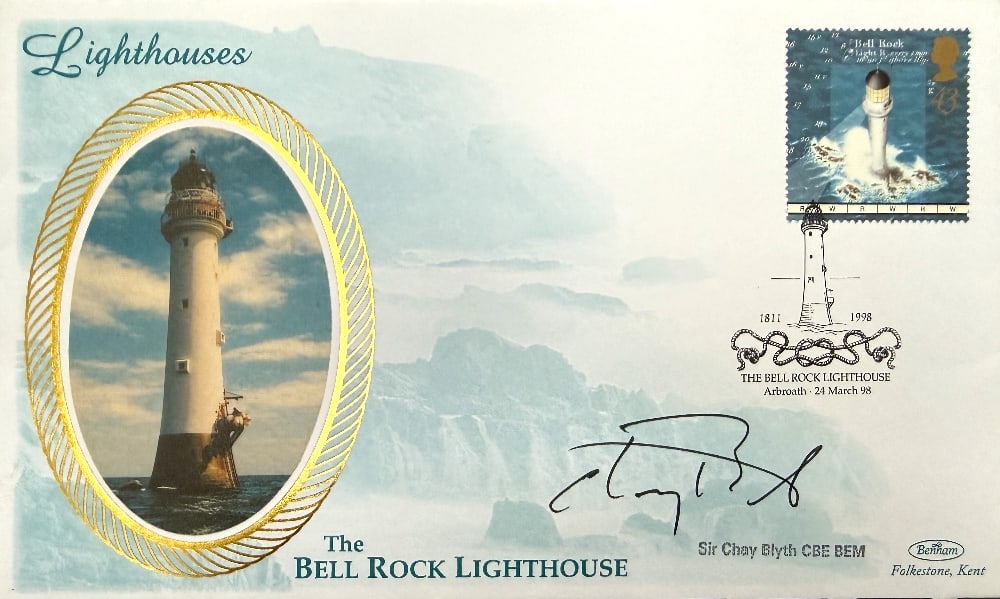 Sir Chay Blyth Hand Signed 'Lighthouses' Benham First Day Cover FDC Postmarked 24th March 1998 (1 of 2)