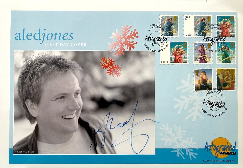 Aled Jones Hand Signed 'Christmas 2007' Autographed Editions First Day Cover FDC Postmarked 6th: Aled Jones Hand Signed 'Christmas 2007' Autographed Editions First Day Cover FDC Postmarked 6th November 2007
