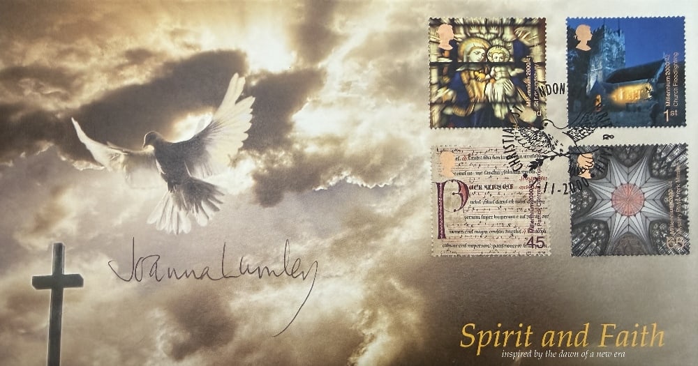 Joanna Lumley Hand Signed 'Spirit and Faith' First Day Cover FDC Postmarked 7th November 2000: Joanna Lumley Hand Signed 'Spirit and Faith' First Day Cover FDC Postmarked 7th November 2000 Limited Edition 26/500