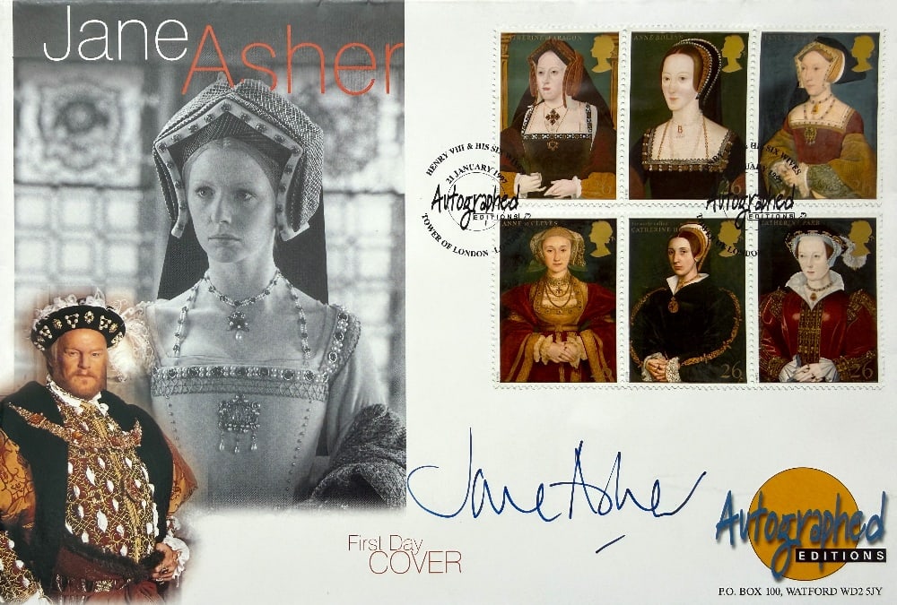 Jane Asher Hand Signed 'Henry VIII' Autographed Editions First Day Cover FDC Postmarked 21st January: Jane Asher Hand Signed 'Henry VIII' Autographed Editions First Day Cover FDC Postmarked 21st January 1997