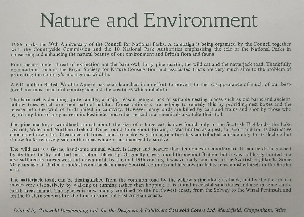 David Bellamy Hand Signed 'Nature And Environment' First Day Cover FDC Postmarked 20th May 1986 - 2