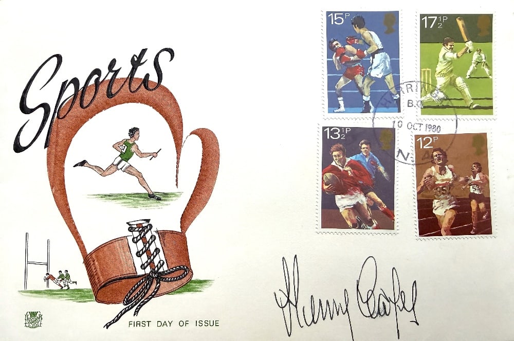 Sir Henry Cooper Hand Signed 'Sports'First Day Cover FDC. Postmarked 10th October 1980: Sir Henry Cooper Hand Signed 'Sports'First Day Cover FDC. Postmarked 10th October 1980