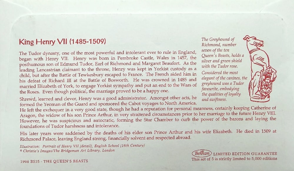 Sir Henry Cooper Hand Signed 'Henry VII' First Day Cover FDC. Postmarked 24th February 1998 - 2