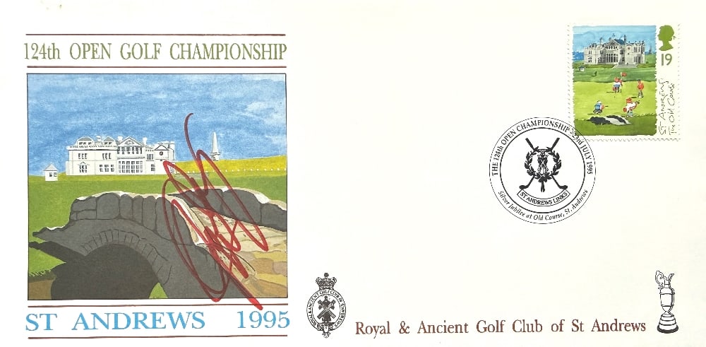 John Daly (Winner) Hand Signed 124th Open Golf FDC First Day Cover St. Andrews Postmarked 23rd: John Daly (Winner) Hand Signed 124th Open Golf FDC First Day Cover St. Andrews Postmarked 23rd July 1995