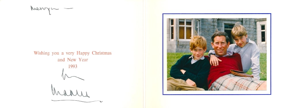 King Charles III Hand Signed 1993 Christmas Card In VGC: King Charles III Hand Signed 1993 Christmas Card In VGC Certificate of Authenticity available on request