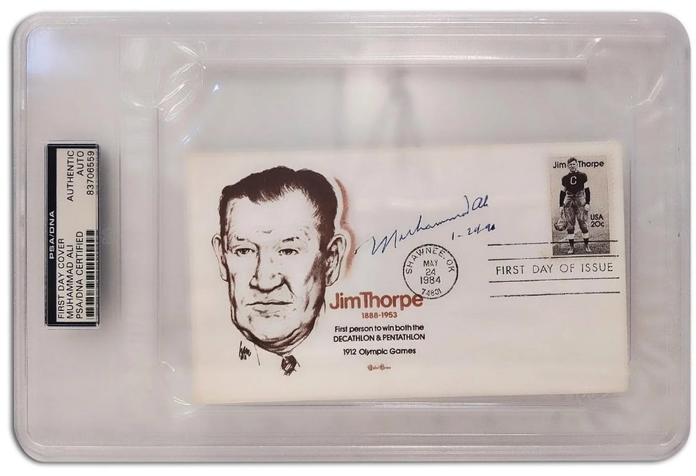 Muhammad Ali, PSA Slabbed And Authenticated, Hand Signed FDC First Day Cover, Postmarked 24th May (1 of 1)