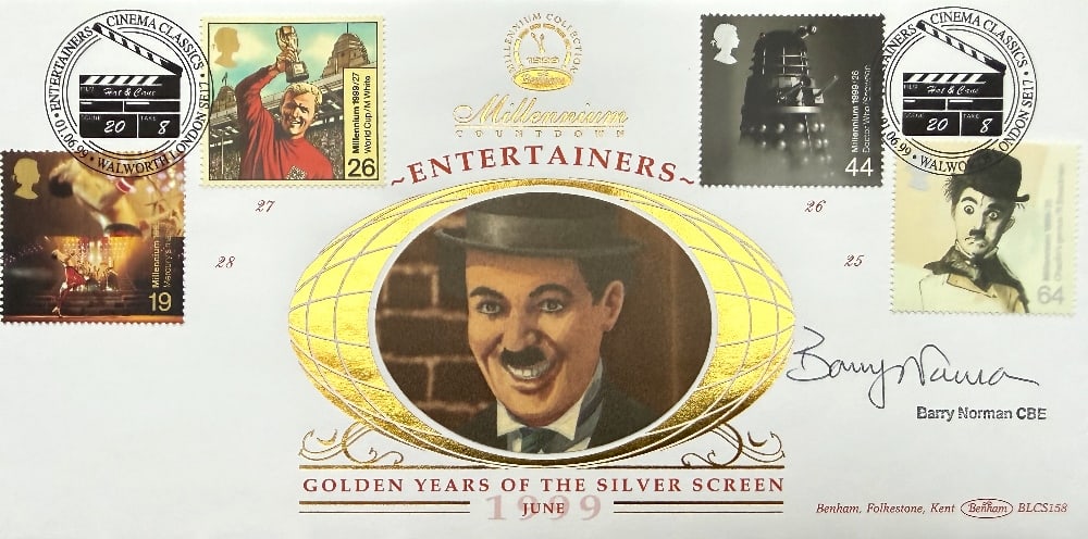 Barry Norman Hand Signed 'Charlie Chaplin Entertainer' First Day Cover FDC Postmarked 1st June: Barry Norman Hand Signed 'Charlie Chaplin Entertainer' First Day Cover FDC Postmarked 1st June 1999 Limited Edition 4100/5000