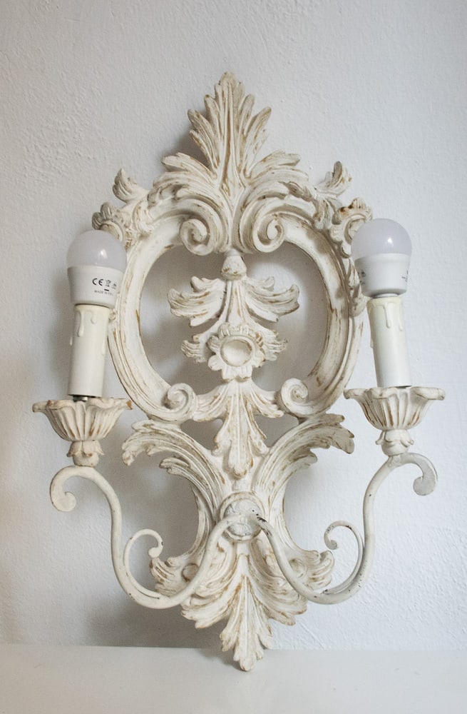 Italian Wall Light in Wood, 1970s - 5