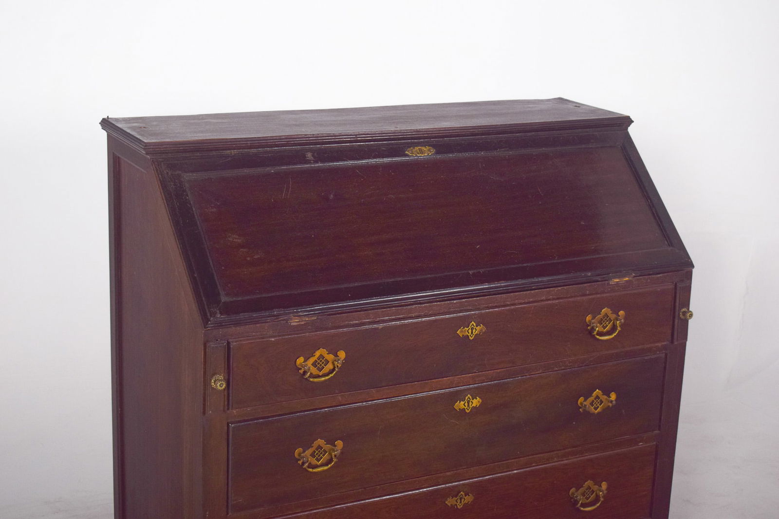 Antique Portuguese Paper Chest of Drawers in Dark Wood - 2