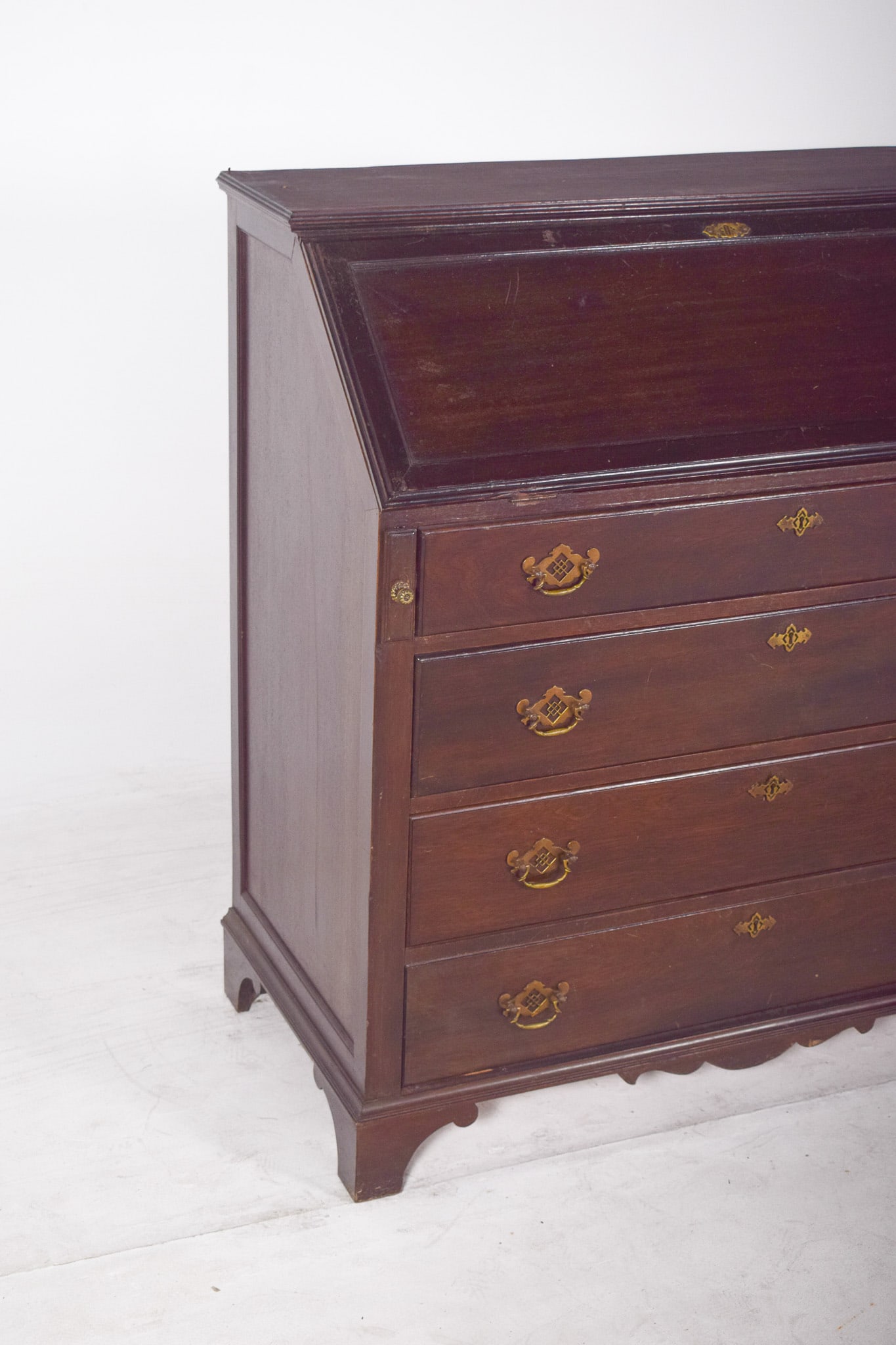 Antique Portuguese Paper Chest of Drawers in Dark Wood - 3