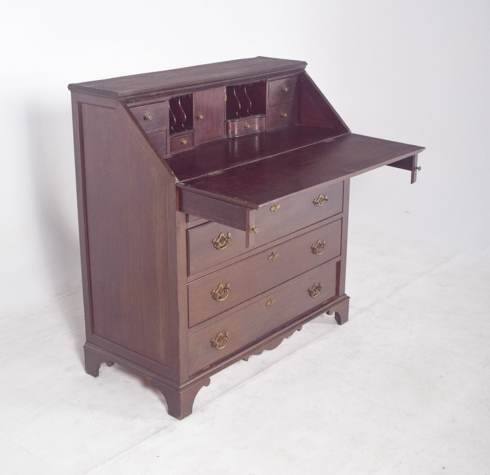 Antique Portuguese Paper Chest of Drawers in Dark Wood - 6