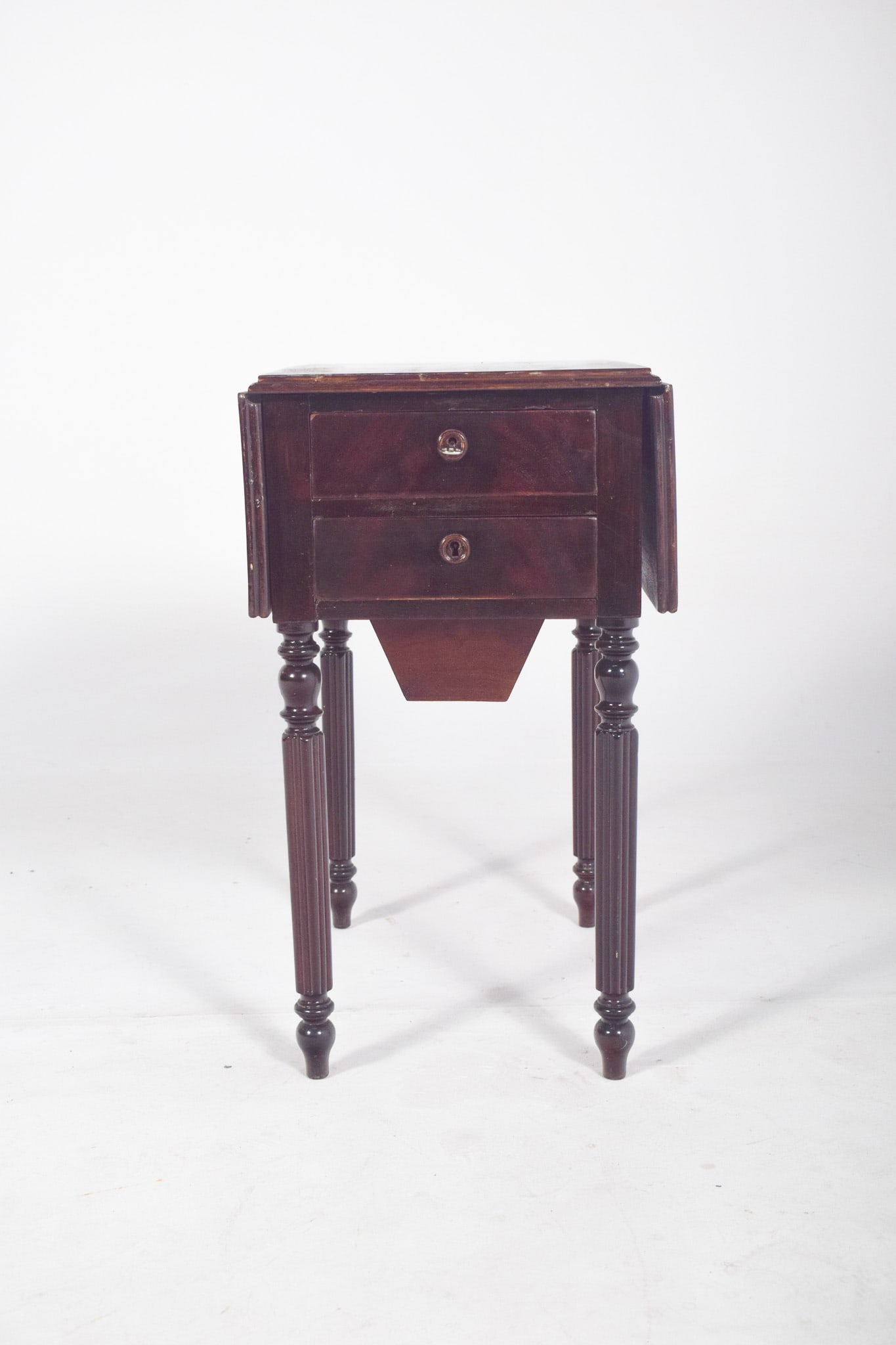 English Rectangular Drop Leaf Side Table, 1890s - 2
